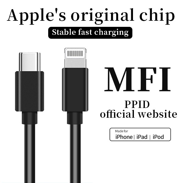 Czarny oryginalny kabel TPE 1 m 20 W do szybkiego ładowania iPhone'a